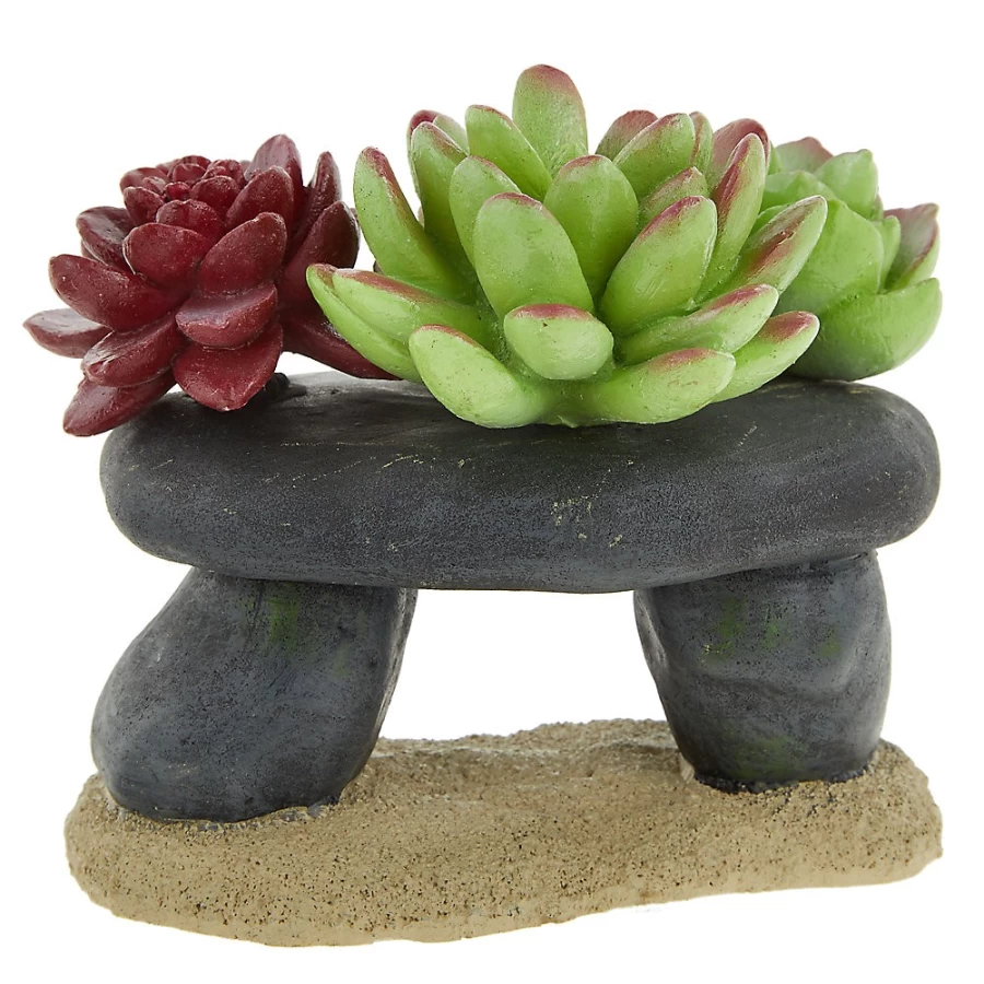 PetSmart Top Fin Succulent Cave Fish Tank Decor - Handmade Resin Aquarium Ornament for Betta and Small Fish