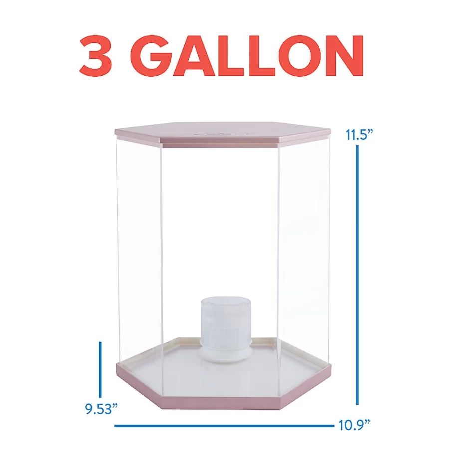 PetSmart Top Fin 3 Gallon Rose Gold Aquarium Tank - Elegant Small Fish Bowl for Bettas