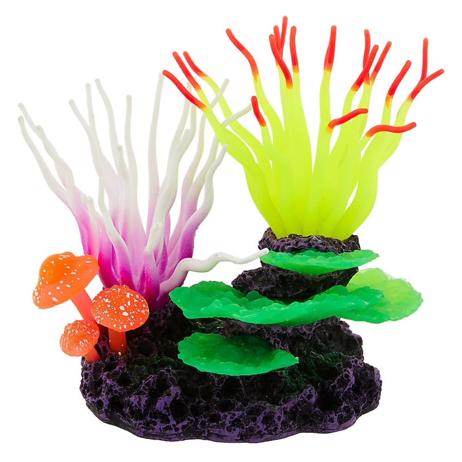 PetSmart Top Fin Glow Sea Anemone - Colorful LED Aquarium Decor for Saltwater & Reef Tanks