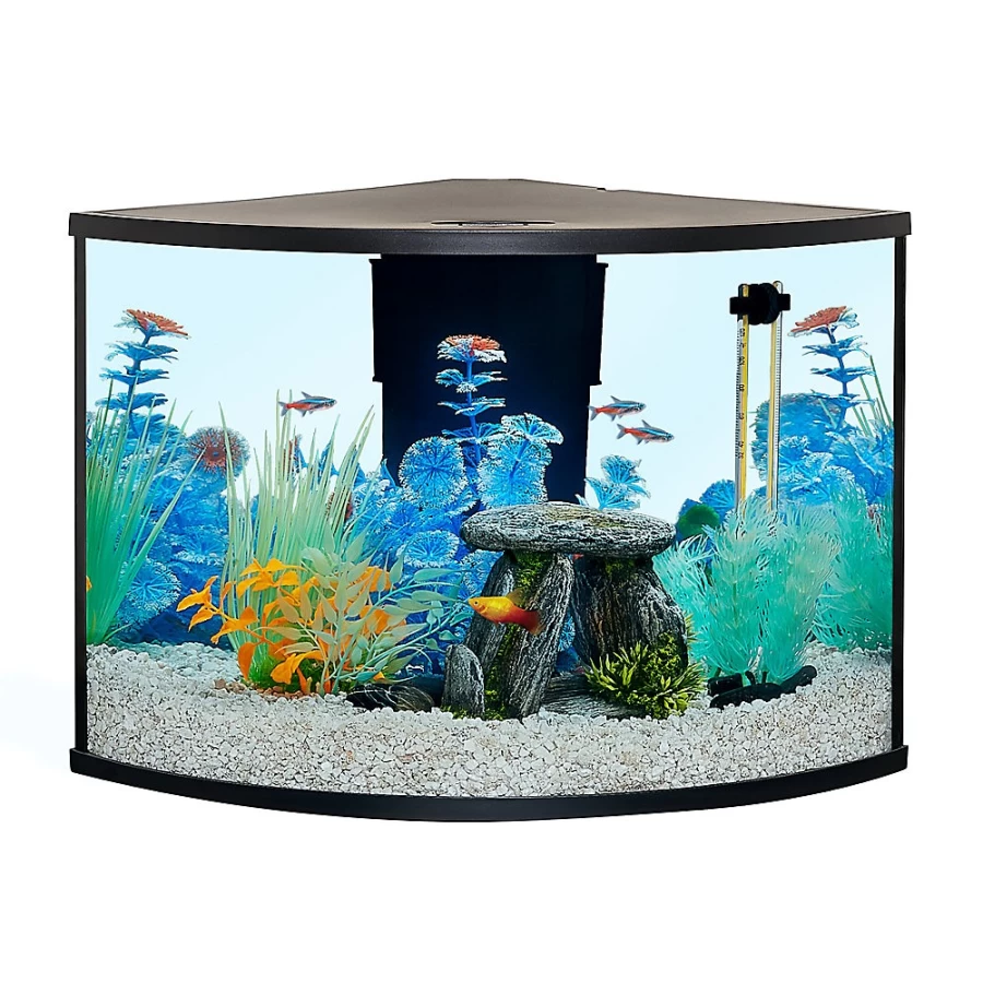 PetSmart Top Fin 6 Gallon Corner Fish Tank Aquarium Starter Kit with Filter & LED Light