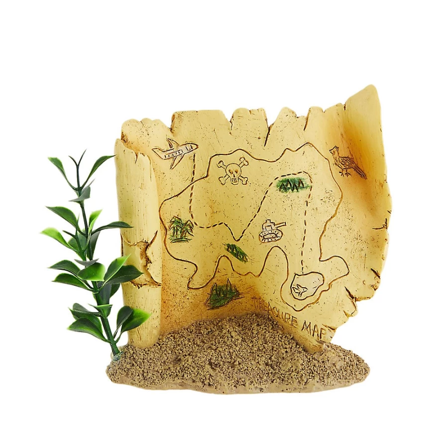 PetSmart Top Fin Treasure Map Aquarium Decoration for Fish Tank