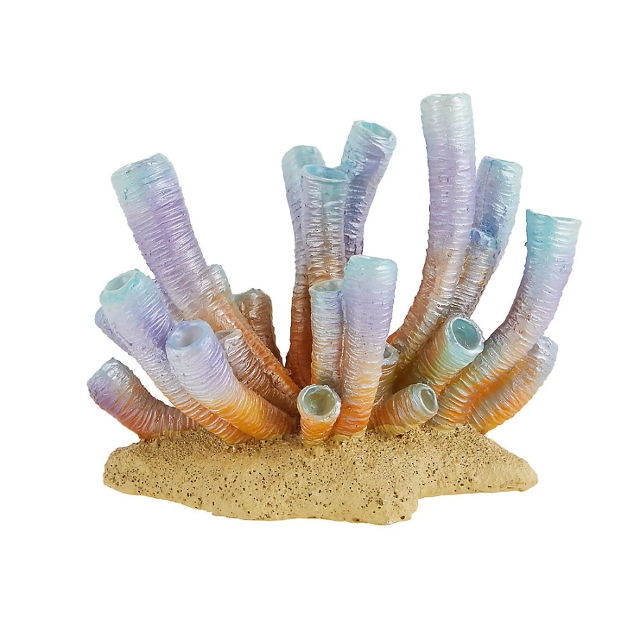 PetSmart Top Fin Rainbow Tube Coral - Colorful Artificial Aquarium Decor for Fish Tanks