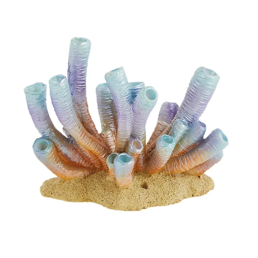 PetSmart Top Fin Rainbow Tube Coral - Colorful Artificial Aquarium Decor for Fish Tanks