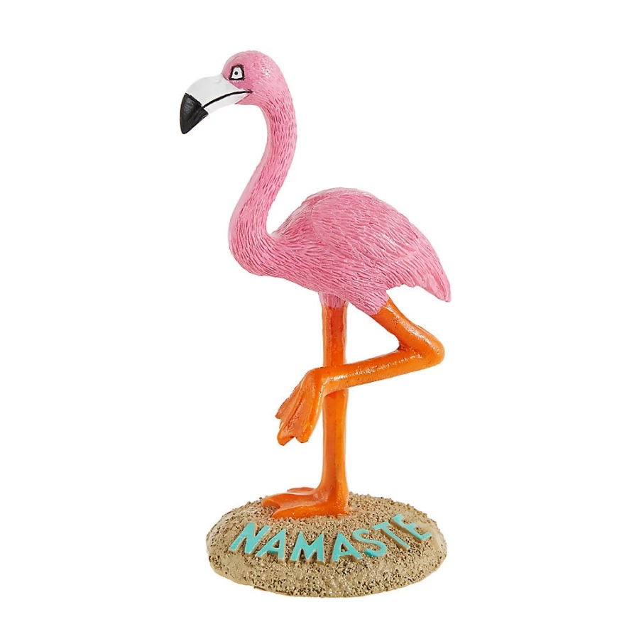 PetSmart Top Fin Flamingo Namaste Decor - Yoga Pose Aquarium Ornament for Fish Tanks