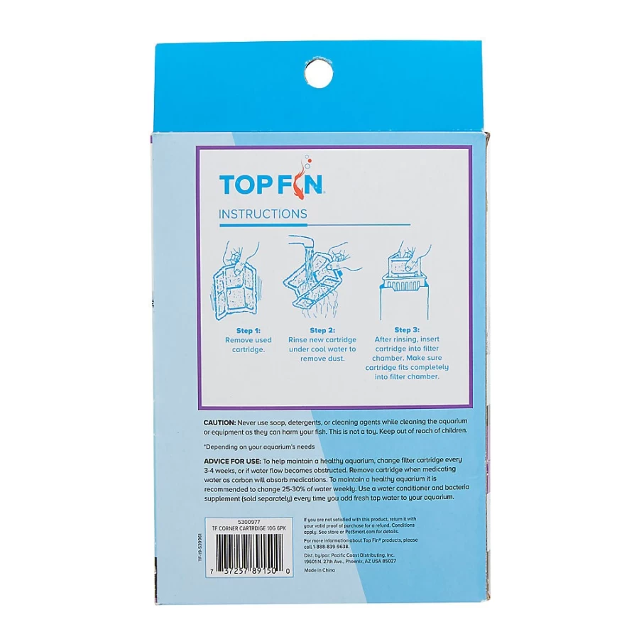 PetSmart Top Fin CN-S Corner Filter Cartridges – Replacement Filter Media for Aquarium Corner Filters