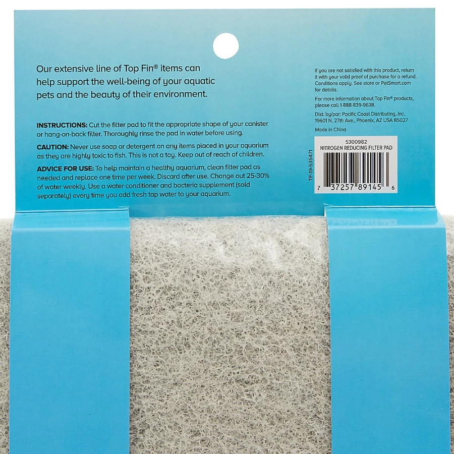 PetSmart Top Fin Nitrogen Reducing Filter Pad for Aquariums – Improve Water Quality & Reduce Harmful Nitrates