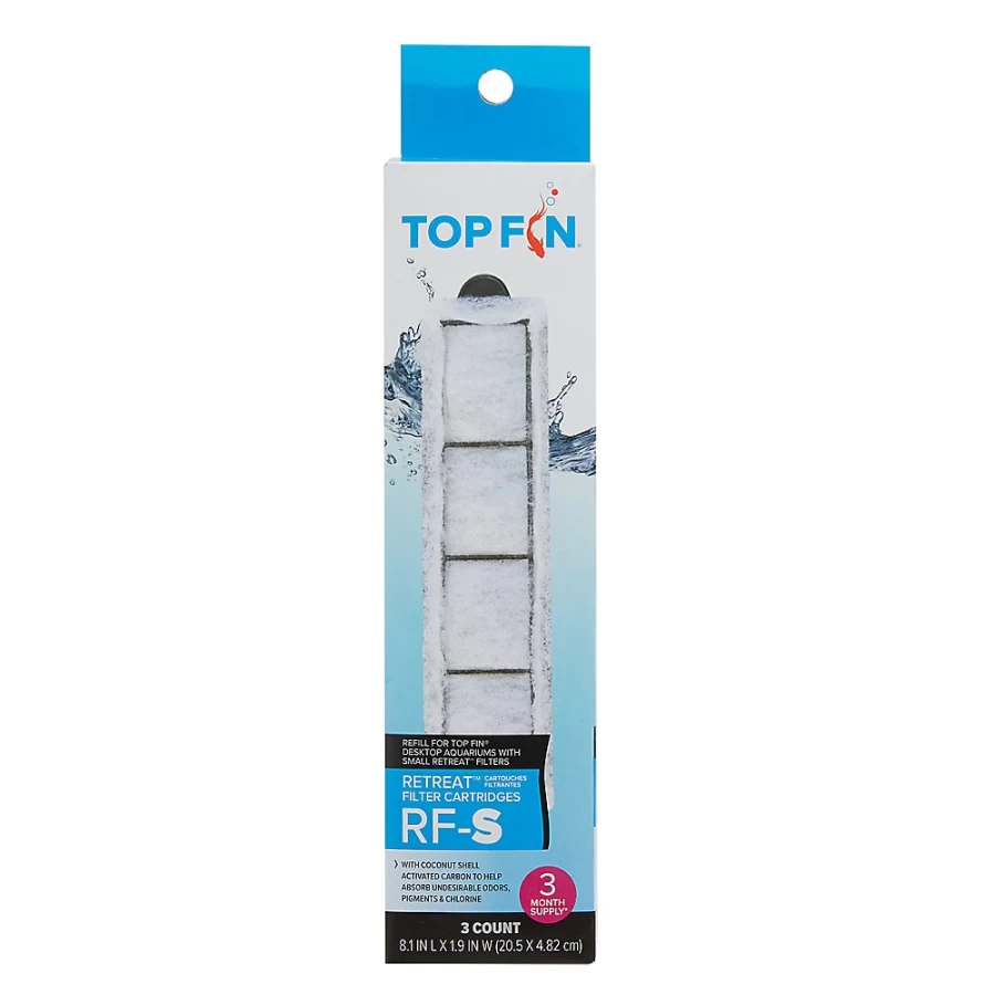 PetSmart Top Fin Retreat Replacement Filter Cartridges - 3 Pack for Aquarium & Fish Tank Filtration