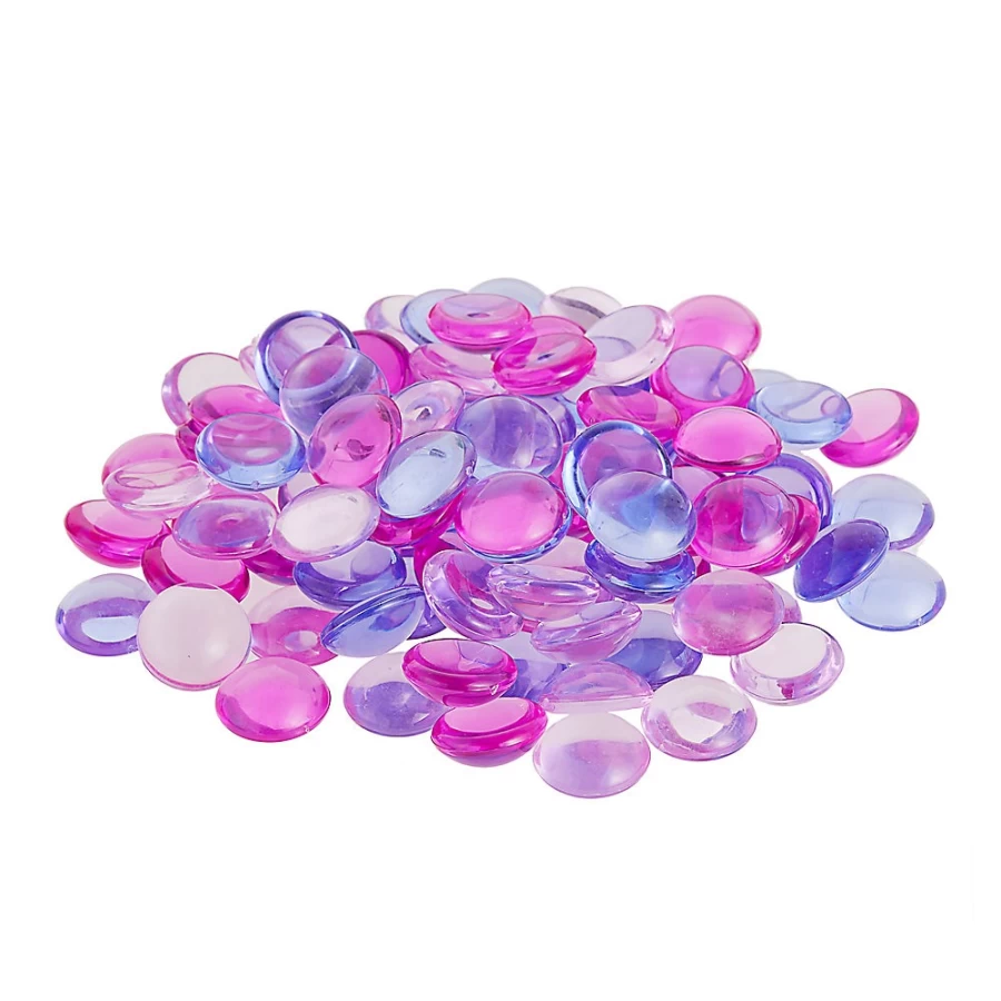PetSmart Top Fin Smooth Glass Gem Aquarium Decor - Pink & Purple Mix for Fish Tanks
