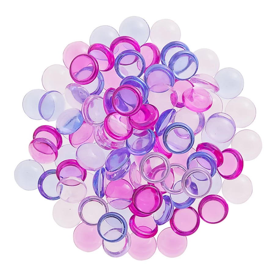 PetSmart Top Fin Smooth Glass Gem Aquarium Decor - Pink & Purple Mix for Fish Tanks