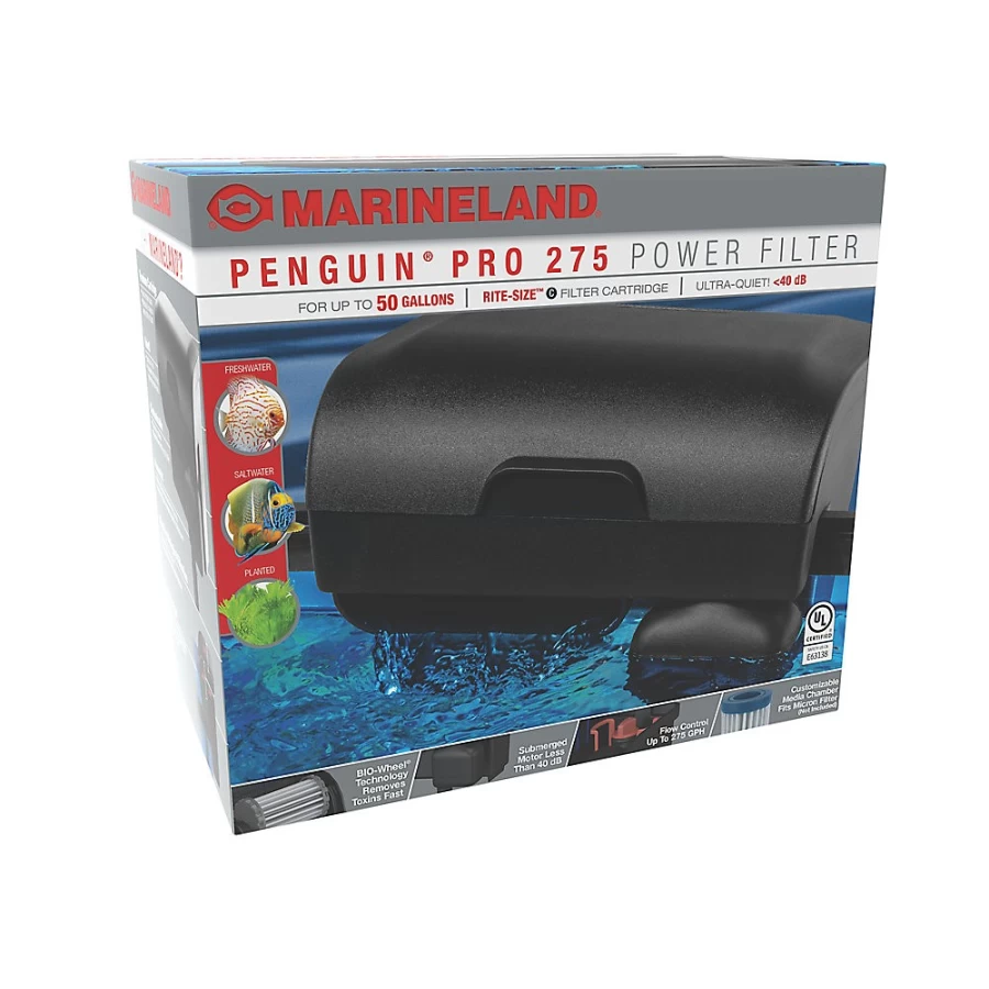 PetSmart Marineland Penguin PRO 275 Power Filter – High-Efficiency Aquarium Canister Filter for Freshwater & Saltwater Tanks