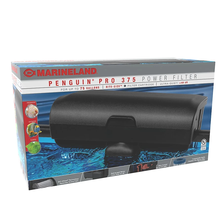 PetSmart Marineland Penguin PRO 375 Power Filter – High-Efficiency Aquarium Canister Filter for Tanks Up to 75 Gallons