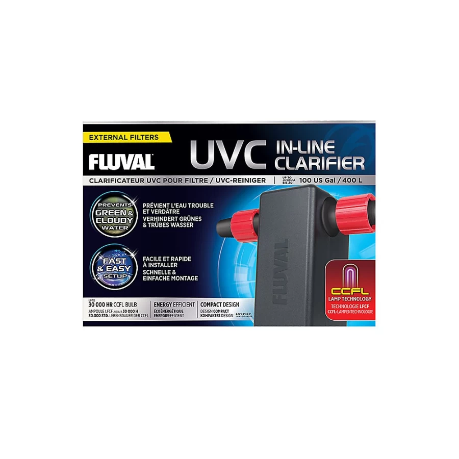 Fluval UVC In-Line Clarifier for Aquariums – PetSmart Water Clarifier for Crystal Clear Fish Tank Water