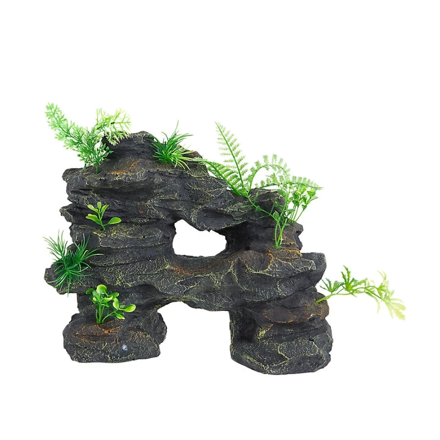 PetSmart Top Fin Grey Sunken Cave Aquarium Decoration for Fish Tank