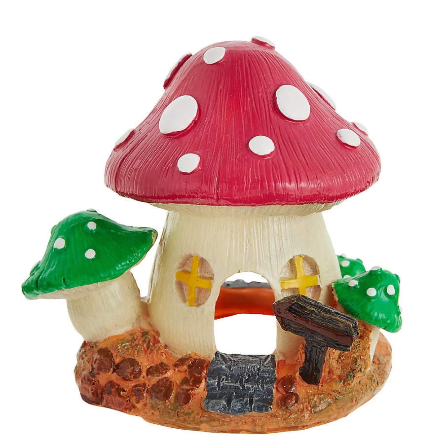 PetSmart Top Fin Glow Mushroom Hut - Colorful LED Aquarium Decor for Fish Tanks