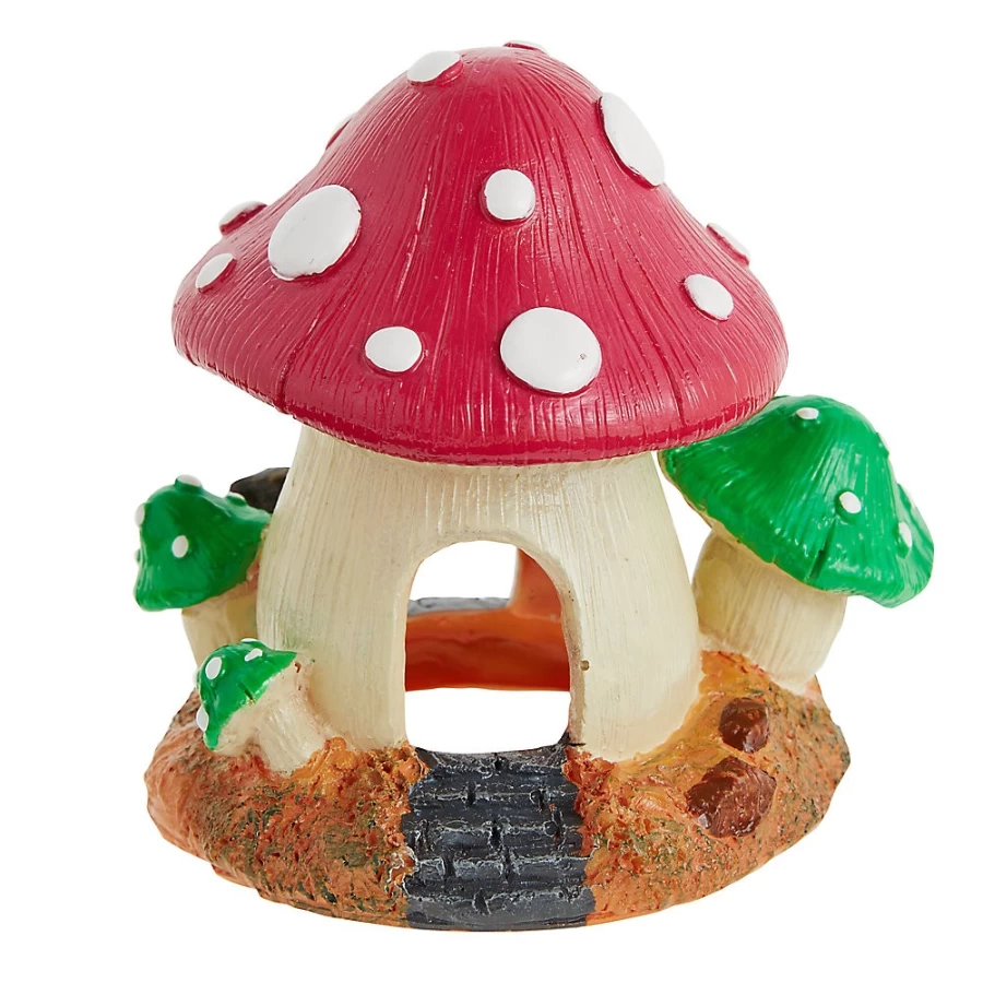 PetSmart Top Fin Glow Mushroom Hut - Colorful LED Aquarium Decor for Fish Tanks