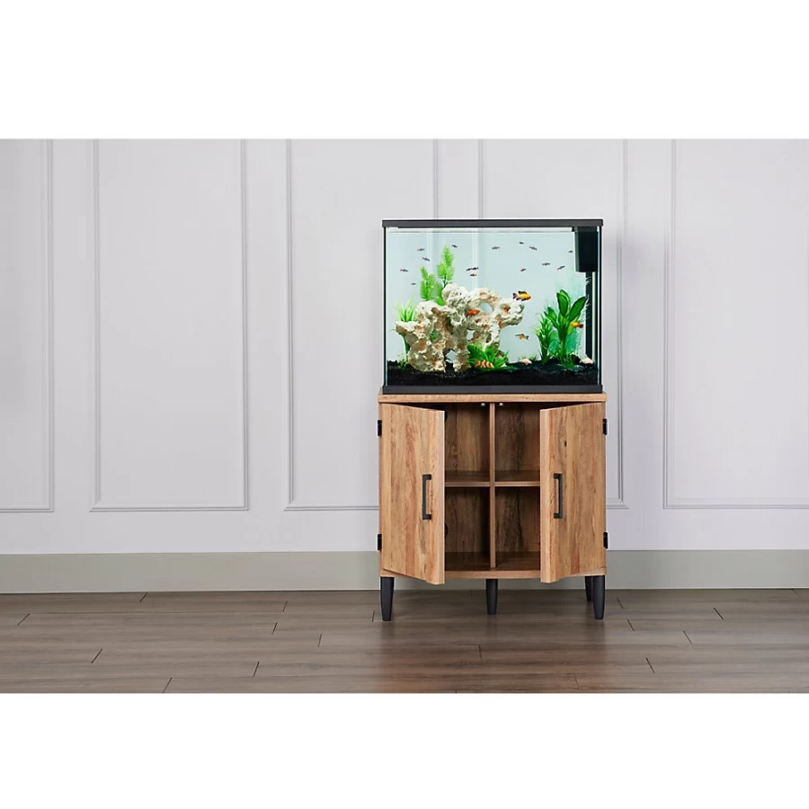 PetSmart 36 Gallon Top Fin Bowfront Aquarium Stand - Durable Fish Tank Cabinet