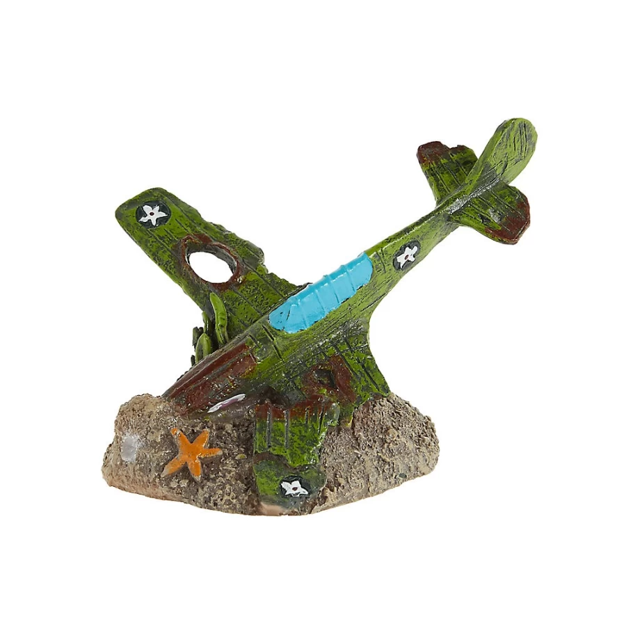 PetSmart Top Fin Sunken Airplane Aquarium Decoration for Fish Tank