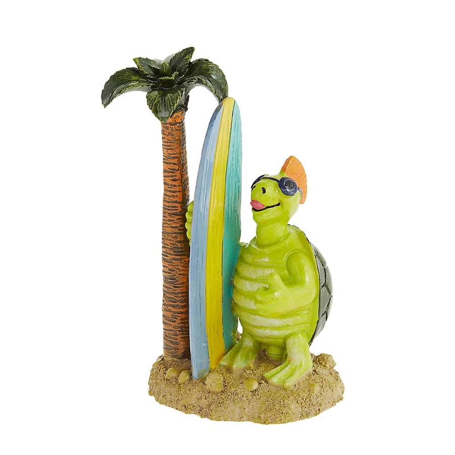 PetSmart Top Fin Tropical Surfing Turtle Decor for Aquarium Tank