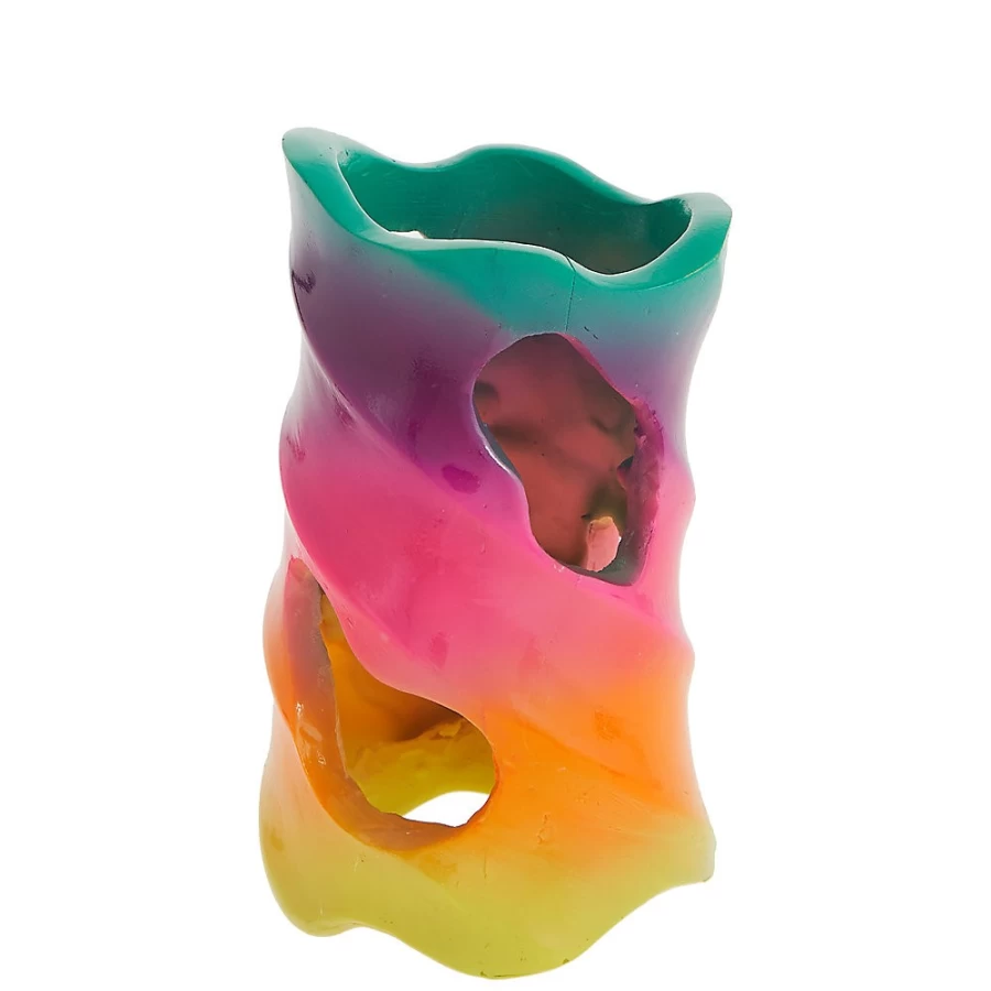 PetSmart Top Fin Rainbow Log Aquarium Decoration - Colorful Fish Tank Ornament for Freshwater Tanks