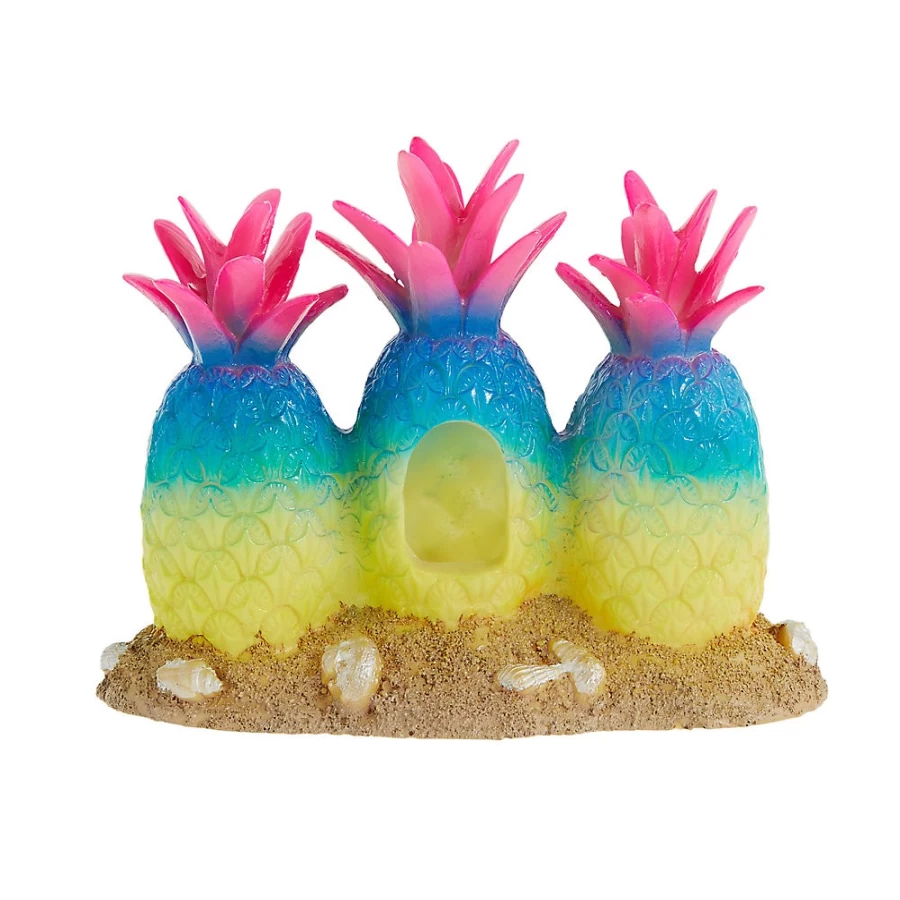 PetSmart Top Fin Pineapple Aquarium Decoration - Tropical Fish Tank Ornament
