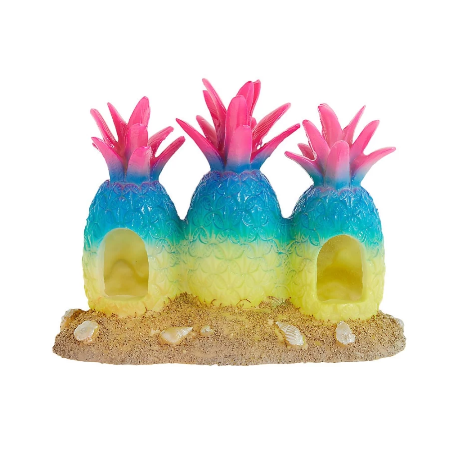 PetSmart Top Fin Pineapple Aquarium Decoration - Tropical Fish Tank Ornament