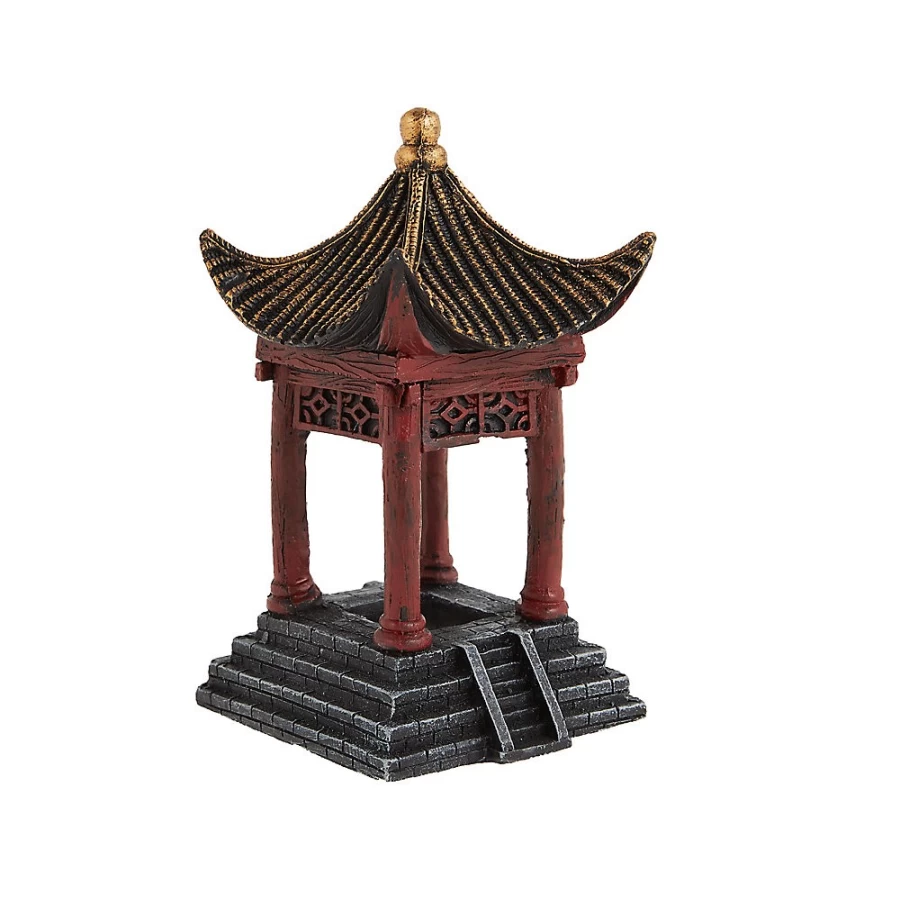 PetSmart Asian Red Pagoda Aquarium Decoration - Top Fin Ornament for Fish Tank