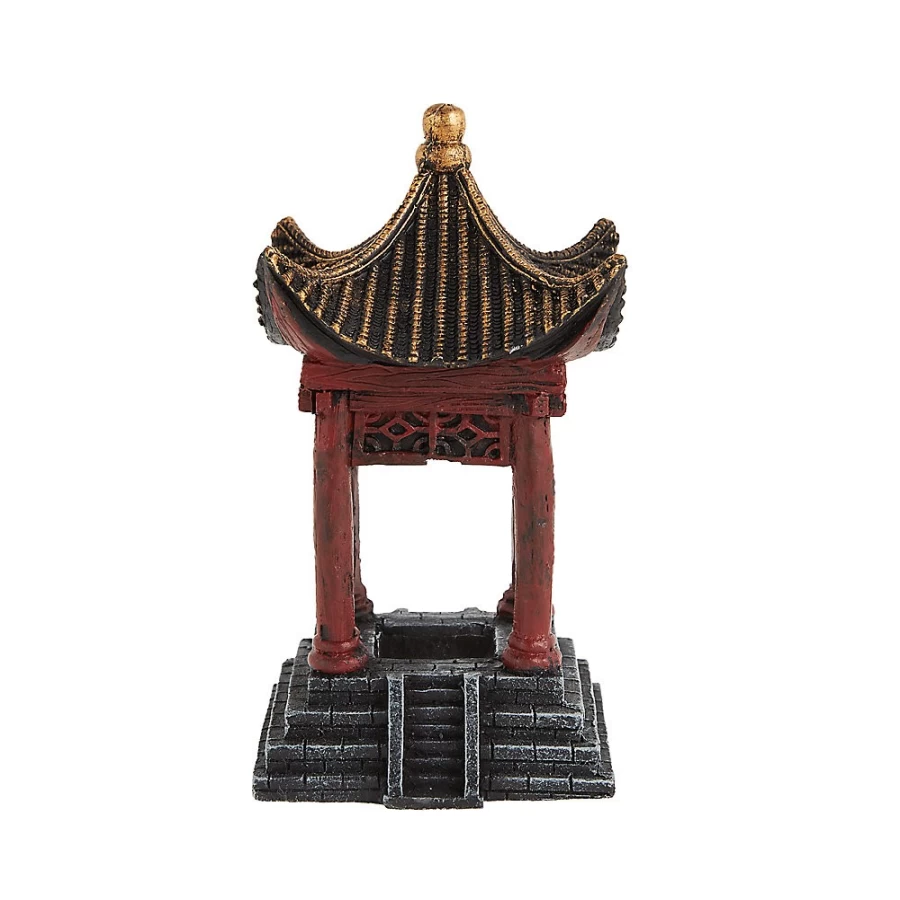 PetSmart Asian Red Pagoda Aquarium Decoration - Top Fin Ornament for Fish Tank