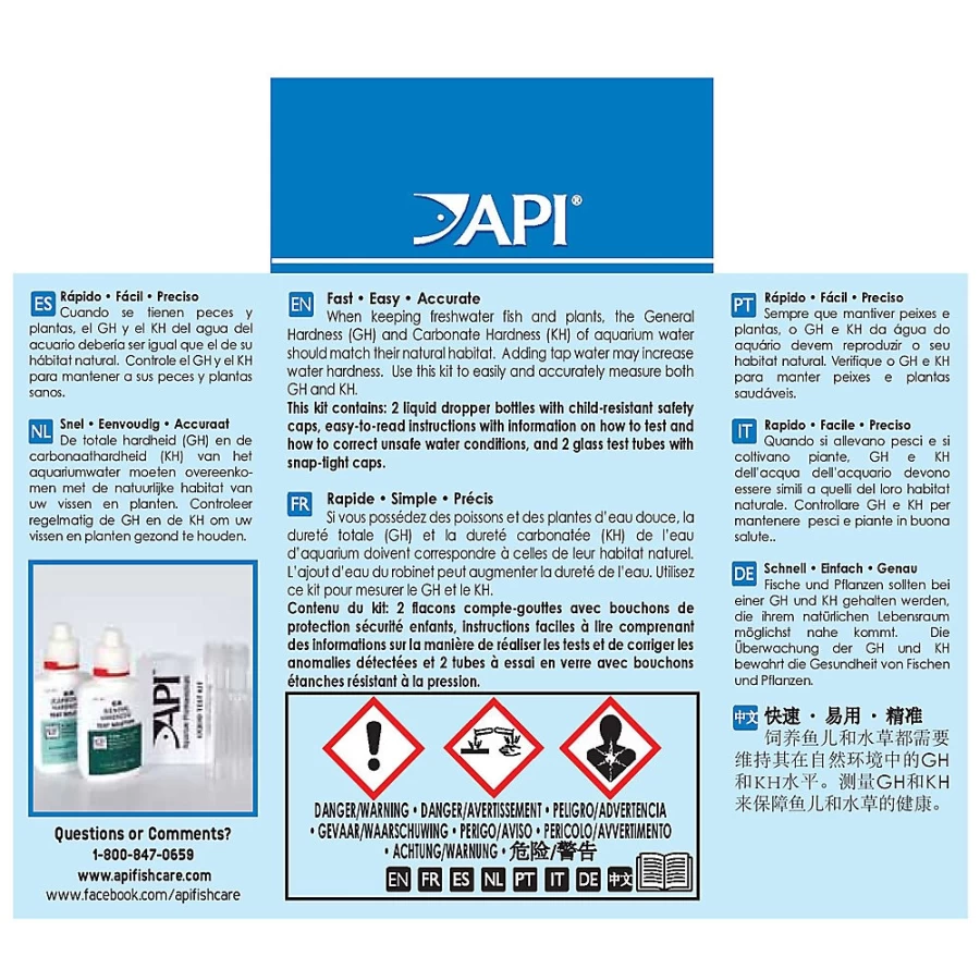 PetSmart API GHKH Freshwater Aquarium Water Test Kit – Accurate Fish Tank Testing for pH, Ammonia, Nitrites, Nitrates