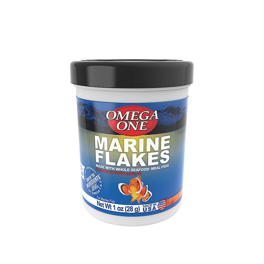 PetSmart Omega One Garlic Marine Flakes for Fish - Premium Aquatic Food with Garlic