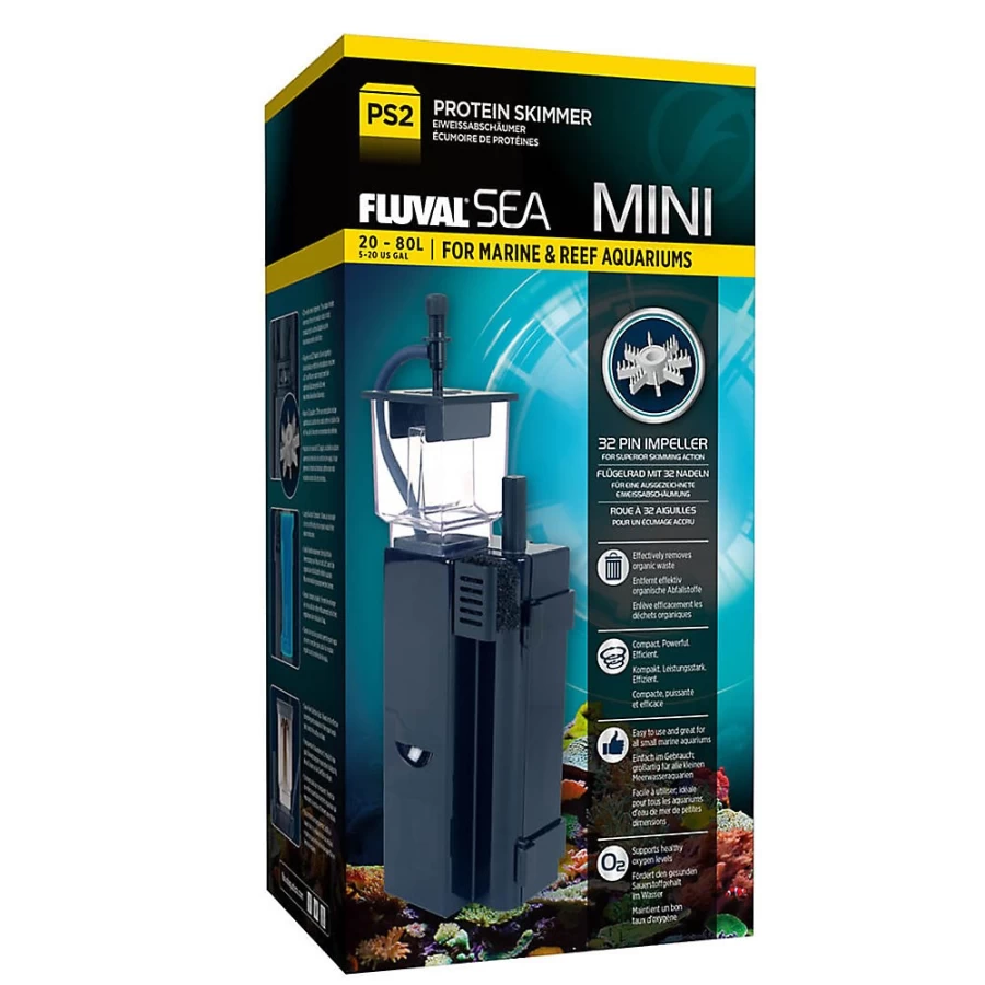 PetSmart Fluval Sea Mini Protein Skimmer - Compact Saltwater Aquarium Filter for Marine Tanks