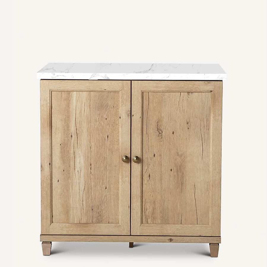 PetSmart NateJeremiah Universal Stand with Oak Frame and Marble Top - Holds Up to 37G