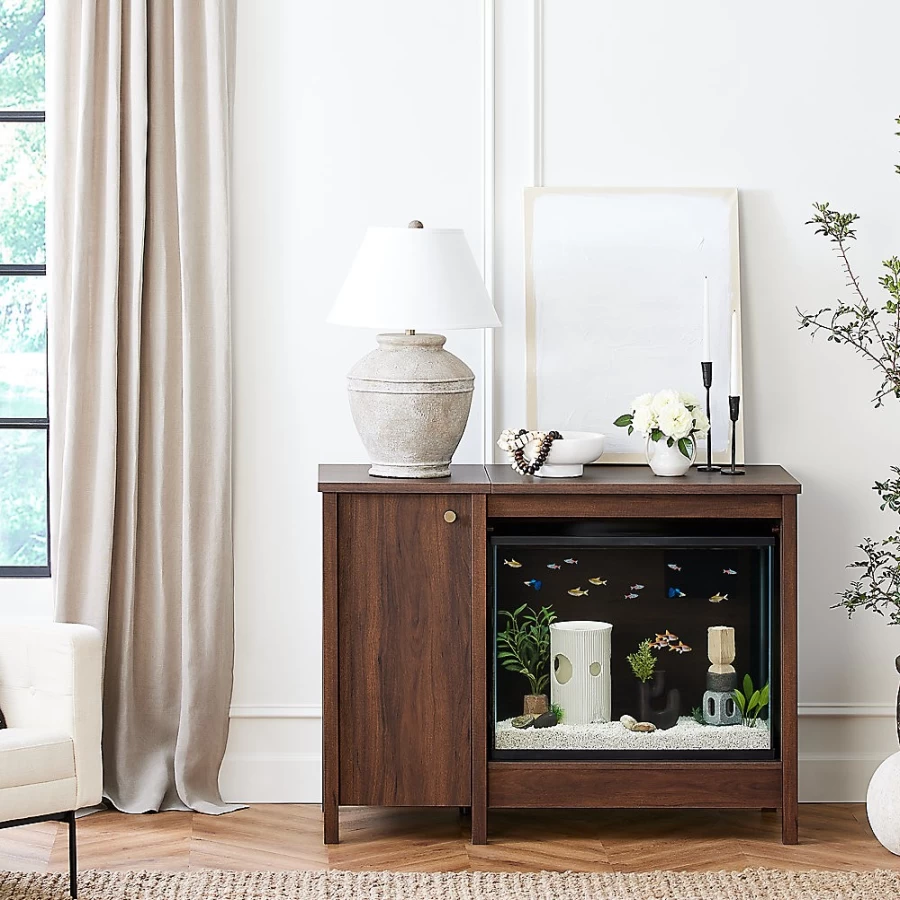 PetSmart NateJeremiah Universal Console Table - Spiced Mahogany Finish, Fits TVs Up to 37 Inches