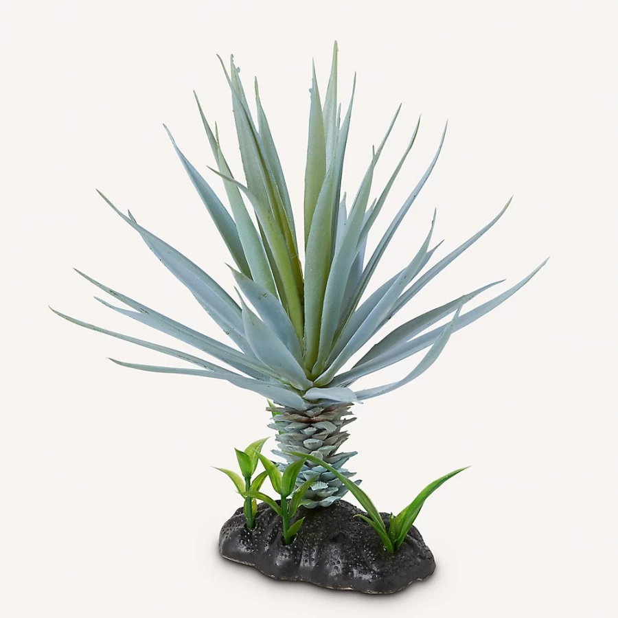 PetSmart NateJeremiah Blue Agave Succulent Plant for Reptile Terrarium & Aquarium Decor - 7.5 Inch Artificial Desert Landscape