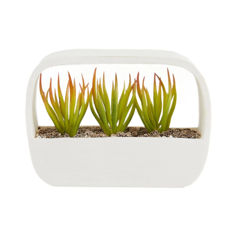 PetSmart Top Fin White Artificial Plant Planter for Home Decor