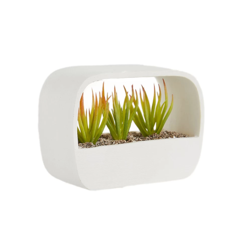 PetSmart Top Fin White Artificial Plant Planter for Home Decor