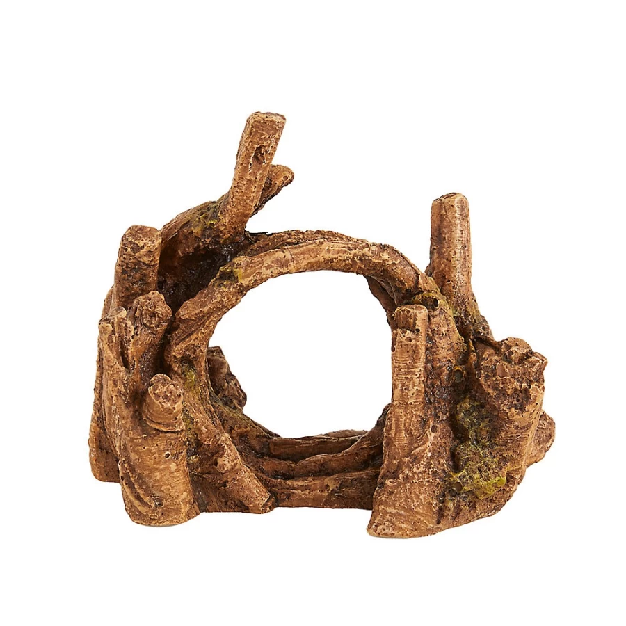 PetSmart Top Fin Wood Circle Decorative Aquarium Ornament for Fish Tanks