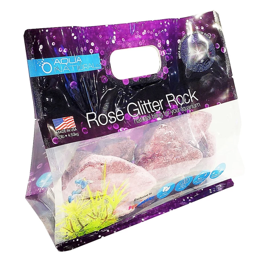 PetSmart Aqua Natural Glitter Rocks for Fish Tanks - Rose Colored Decorative Stones