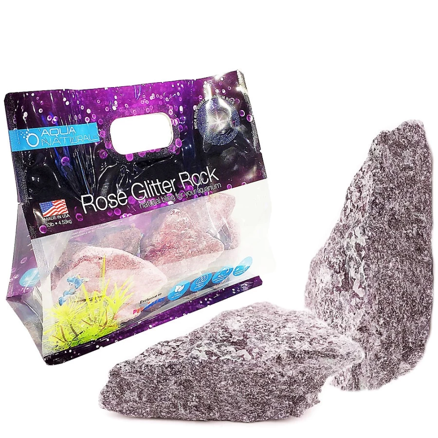 PetSmart Aqua Natural Glitter Rocks for Fish Tanks - Rose Colored Decorative Stones