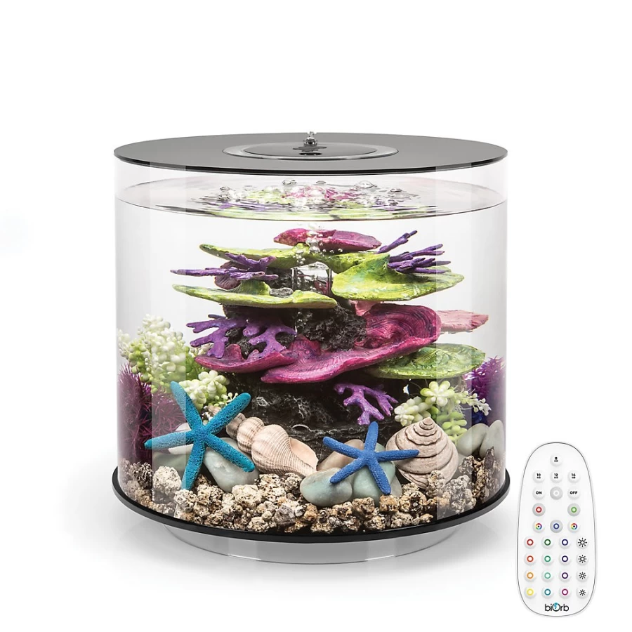 PetSmart biOrb TUBE 15 LED Aquarium Kit - 4 Gallon Cylinder Tank with Multi-Color Lighting for Fish