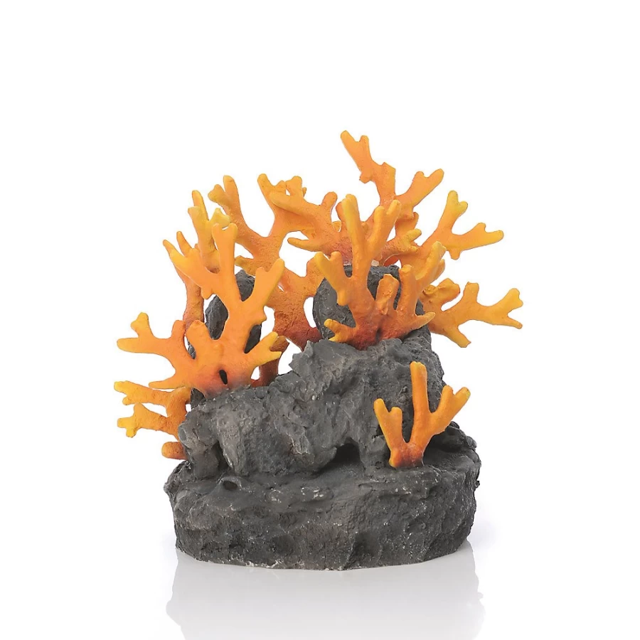 PetSmart biOrb Aquarium Lava Rock Decor with Fire Coral - Artificial Reef Ornament for Fish Tanks